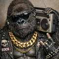 Das Logo von laut.fm Rock-Gorilla